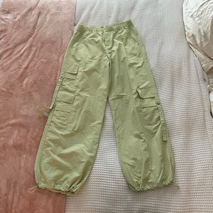 ZARA Nylon Blend Parachute Cargo Pants